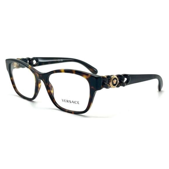 NEW VERSACE VE3306 108 BROWN HAVANA AUTHENTIC EYEGLASSES 54-17 140 - Picture 1 of 3